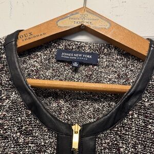 Jones New York Women's Black and White and some burgundy Tweed Jacket